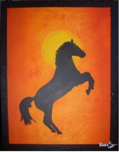 Peinture de keira S: cheval qui cabre
