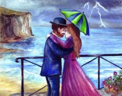 Le Coup de foudre - Peinture - Celine  