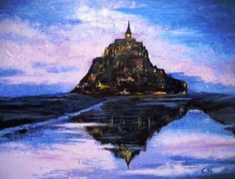 L'artiste Celine   - Crépuscule au Mont St-Michel