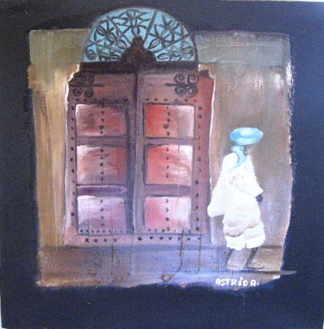 la porte marocaine - Peinture - ASTRID ANIDJAR