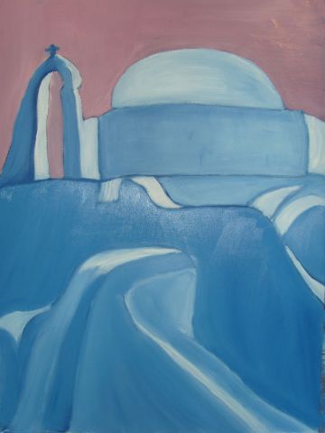 L'artiste DAJ - Mikonos -l'église bleue