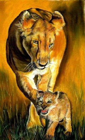 M�re et fils - Peinture - Flo MARTIN