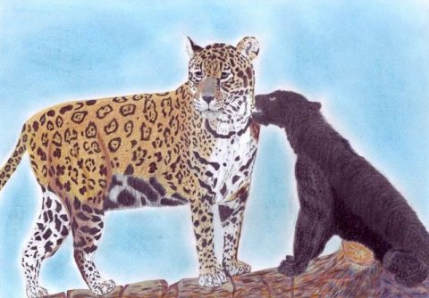 L'artiste Chtipat - Deux léopards