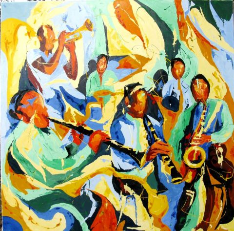 Mouvement de jazz - Peinture - Jean-Luc LOPEZ