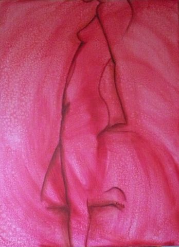 Standing Nude (2) - Peinture - Makrof Karima