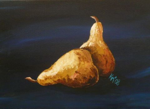 Lonely Pears - Peinture - Makrof Karima