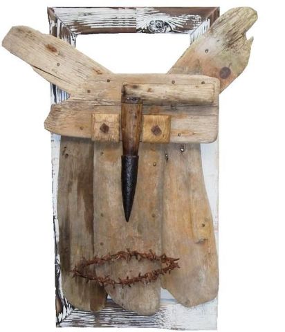 Masque bois flott� n�2 - Sculpture - Daniel Barre