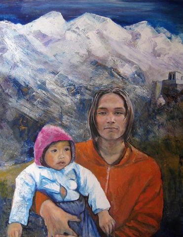 Tibet - Peinture - ludmila constant