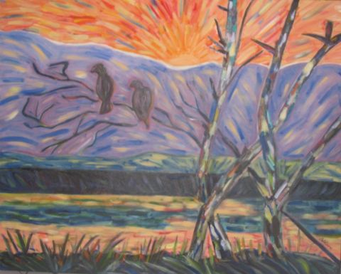 M�ditation � deux - Peinture - Nicole Lelievre