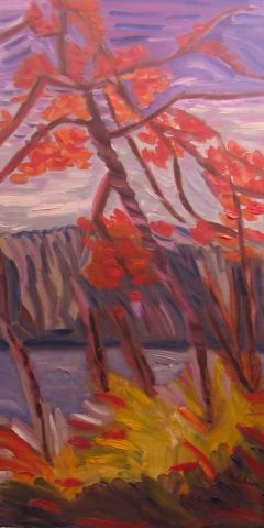 l'arbre pench� - Peinture - Nicole Lelievre