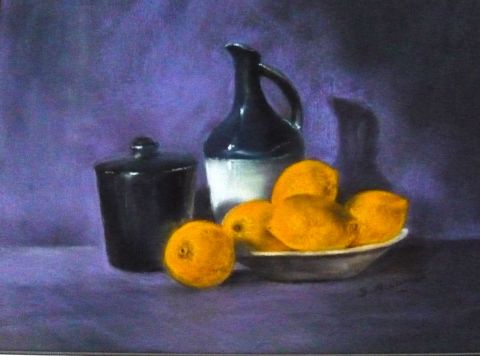 L'artiste Suzanne ACCARIES - Nature morte aux citrons