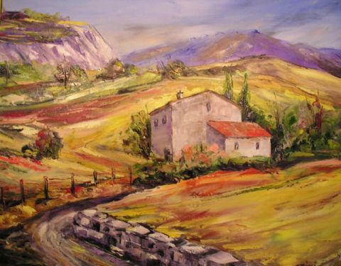paysage de montagne - Peinture - litalien