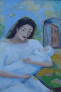 Voir cette oeuvre de Helene ROSENDO: femme et son bébé