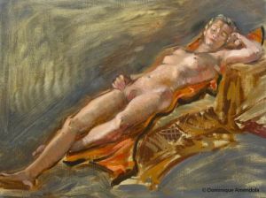 Peinture de Dominique  Amendola : Resting nude