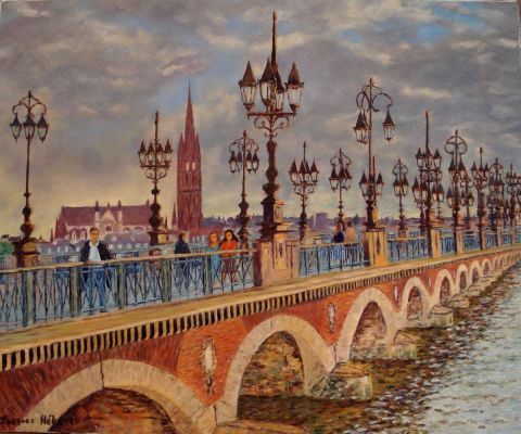 Le Pont de Pierre - Peinture - Jacques Hebert