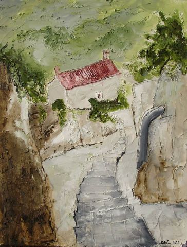 Escalier à Thouars - Peinture - Sabrina Kuhn