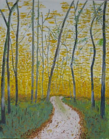 N°-032-Le chemin en automne - Peinture - Jean ADER