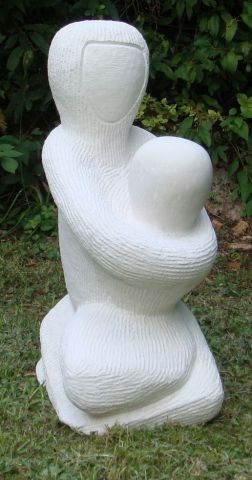 enlacement - Sculpture - coeur de pierre