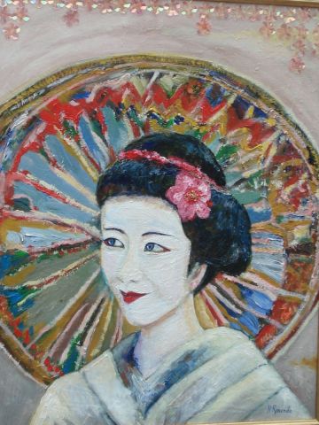 L'artiste Helene ROSENDO - la geisha aux yeux bleus