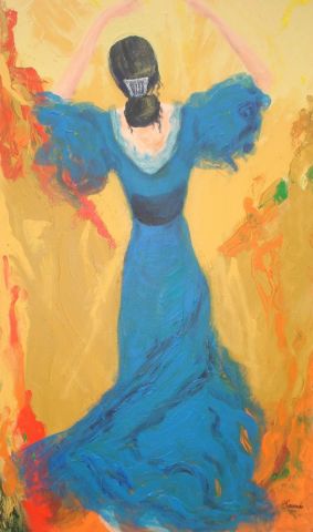 flamenco gitan - Peinture - Helene ROSENDO