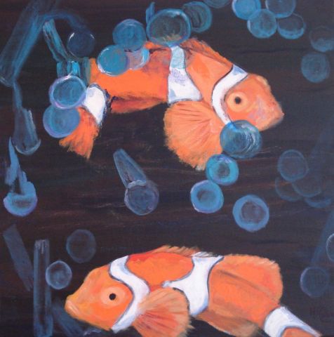dans l'aquarium - Peinture - Helene ROSENDO