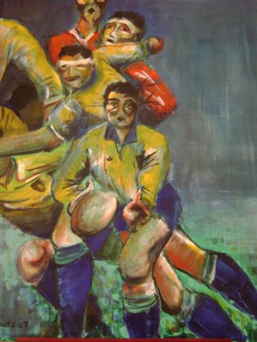 passe rugby - Peinture - Art'axet carole