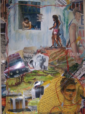 Scène de rue Mexicaine - Peinture - marie stricher