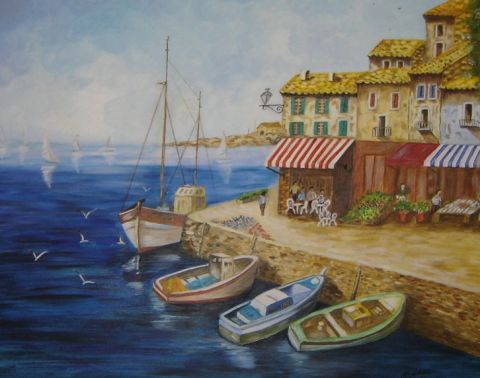 Petit port - Peinture - Arlette BONIDAN