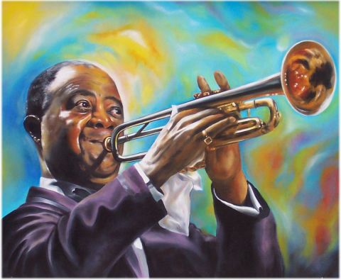 Louis Armstrong - Peinture - Lydie grandroques