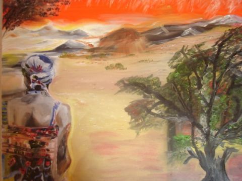  Village D'Afrique - Peinture - MarilyneBarret