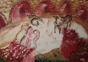 Peinture de zatti: dans l'arene