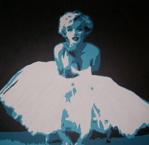 Marilyn blue - Peinture - sandra