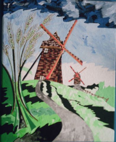 les moulins en peinture fluorescente - Peinture - Ruggles