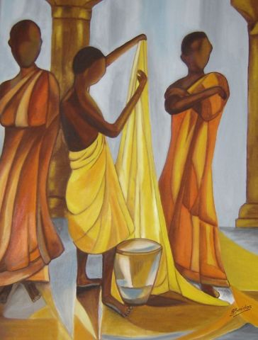 Autrefois, l'Afrique - Peinture - Arlette BONIDAN