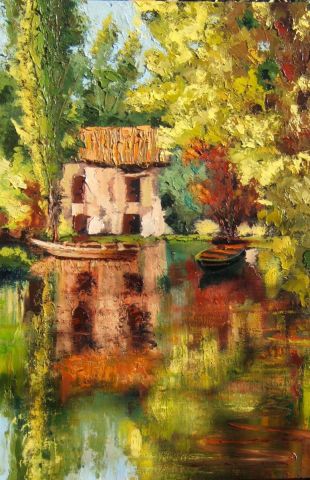 lac dans un bois - Peinture - attilioradice