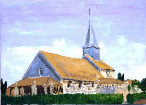 L'artiste Le Champenois - Église à pan de bois, Sainte Marie du lac (Marne)
