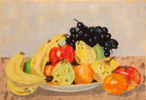 L'artiste Le Champenois - Coupe de fruits variés