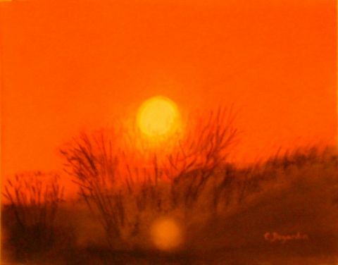 coucher de soleil  - Peinture - Eliane Degardin