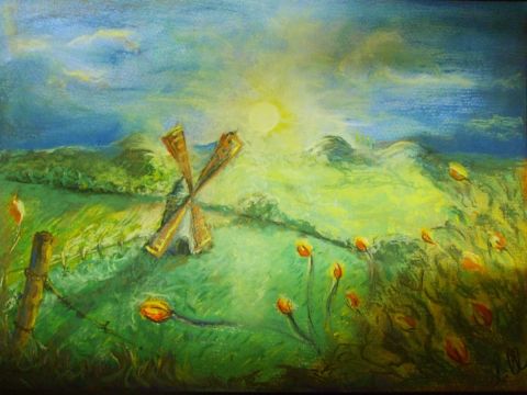 le moulin d'ici - Peinture - Ludovic Clemenceau
