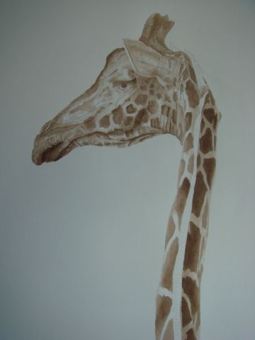 loulie - tête de girafe - Peinture - CLAUDINE PINIAU