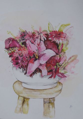 libelle - Peinture - atelier mauve