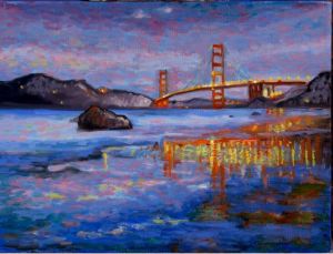 Voir le détail de cette oeuvre: Golden gate bridge la nuit
