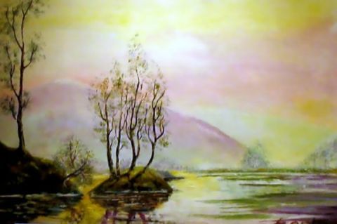 LAC DE SALAGOU - Peinture - LA BETE