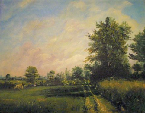 la charrette abandonn�e - Peinture - Cedric THENOT