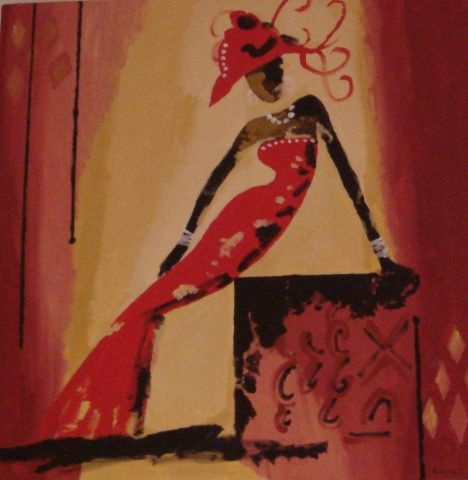 femme rouge  - Peinture - aurore229