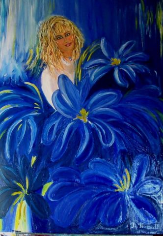 Fleur parmi les fleurs - Peinture - Brigitte PERRAULT