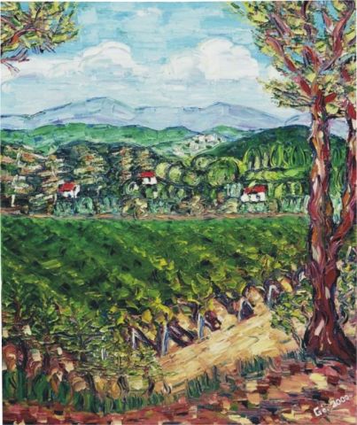 Vignobles près de Bormes les Mimosas - Peinture - Gerard SERVAIS