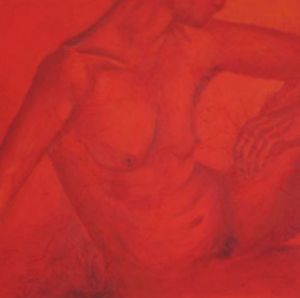 Voir cette oeuvre de nadia girouf: Grand nu rouge assis