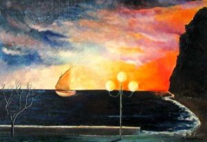 Voir cette oeuvre de LE BERHT: coucher de soleil sur la POINTE MAHABOU