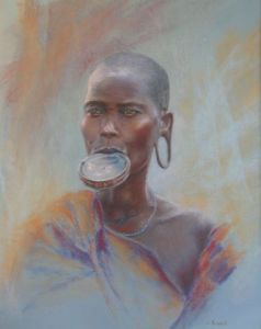 Voir le détail de cette oeuvre: Femme a plateau Murzy Ethiopie